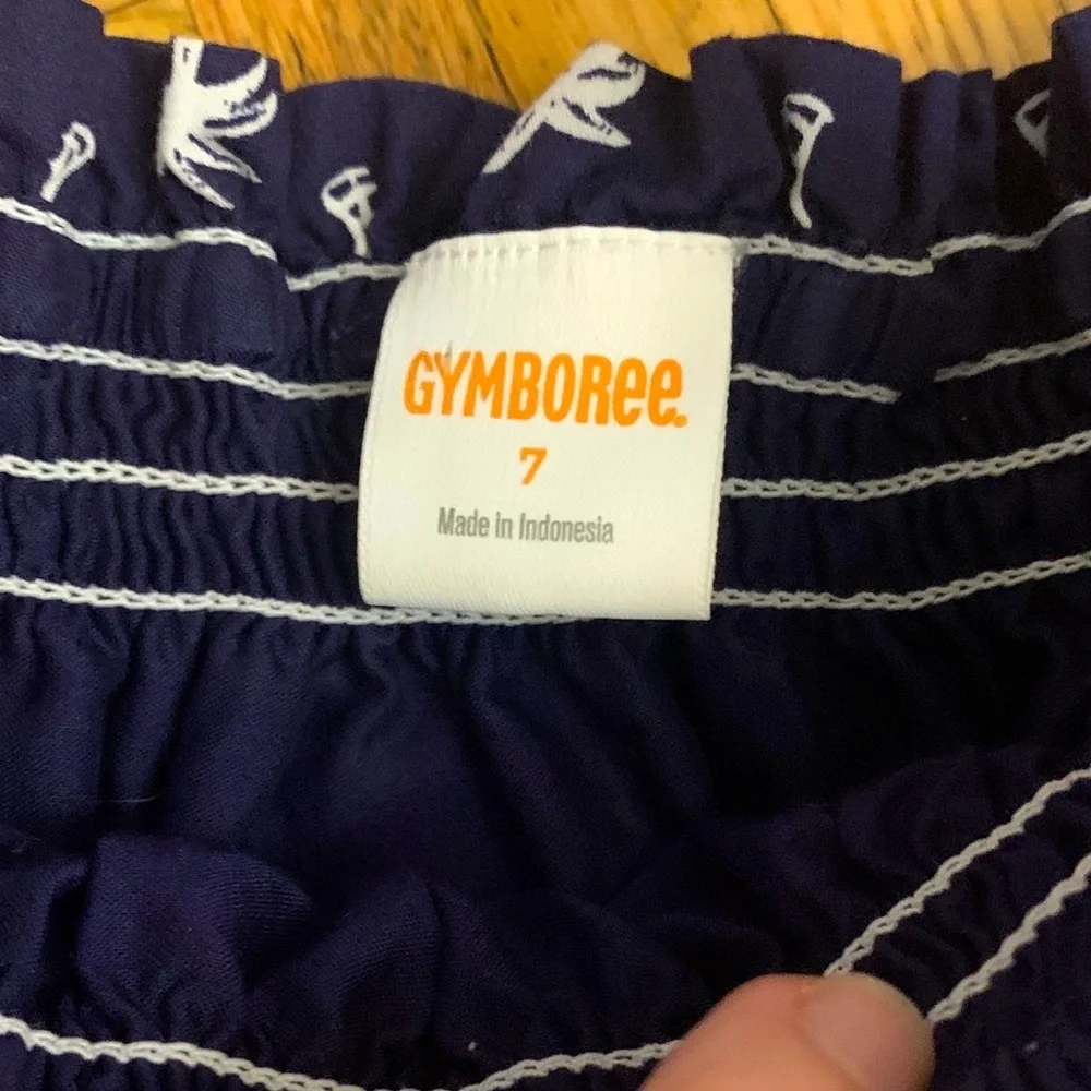 NWOT Gymboree Navy Blue Palm Tree Print Dress Little Girl Size 7